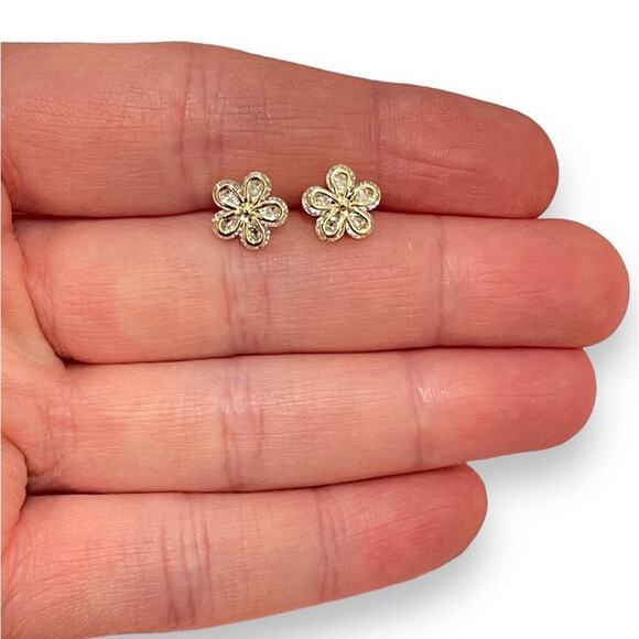 Crystal Sterling Silver Studs - Picture 2 of 2